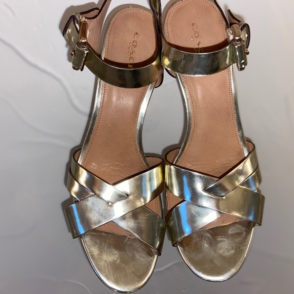 Coach Shoes - gold coach heels/gold heels by coach